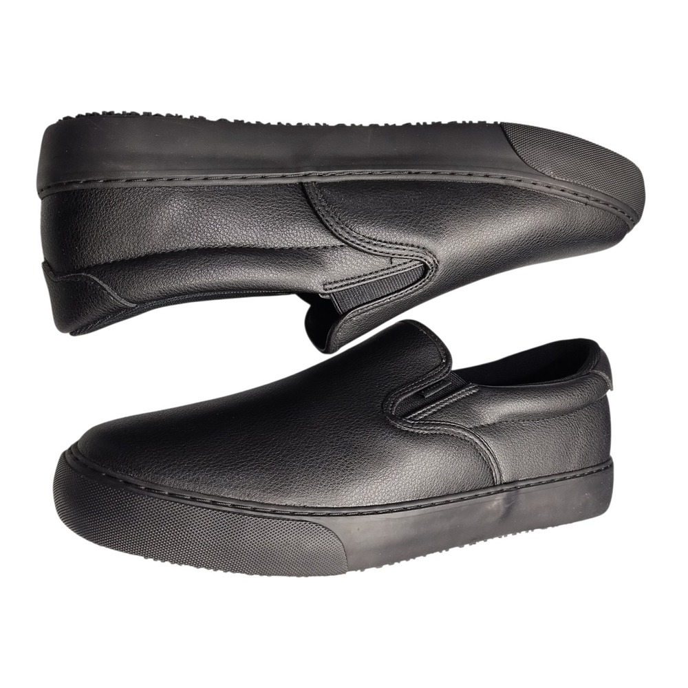 Lugz Clipper Casual Sneakers Mens US 12W Black Leather Slip Resistant Comfort